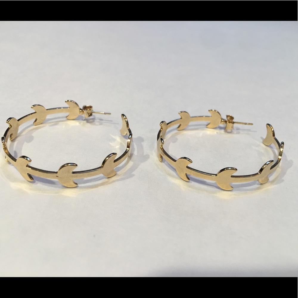 Gold Color Flower Hoops